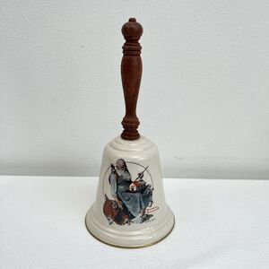 GORHAM FINE CHINA NORMAN ROCKWELL SANTA'S HELPERS Porcelain Bell 1975 home decor